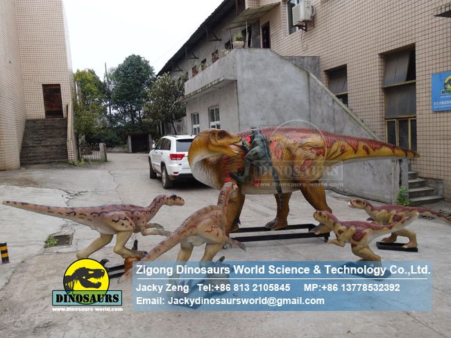 Theme Park Playground Iguanodon Attacked By Three Raptors DWD240 
