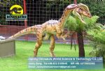 Jurassic sized animatronic animal robot in park (Dilophosaurus) DWD129