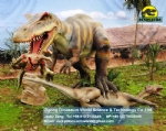 Artificial dinosaur baryonyx attack iguanodon and raptor DWD1508
