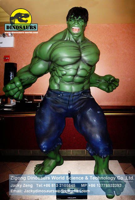 Green hulk movie lobby figure theme park slide DWC016