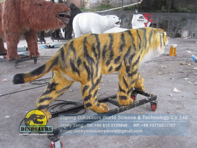 Ice age animal saber toothed tiger merry christmas statue DWA112