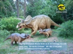 Electric Triceratops family in the dinopark (one adult,two babies) DWD1441